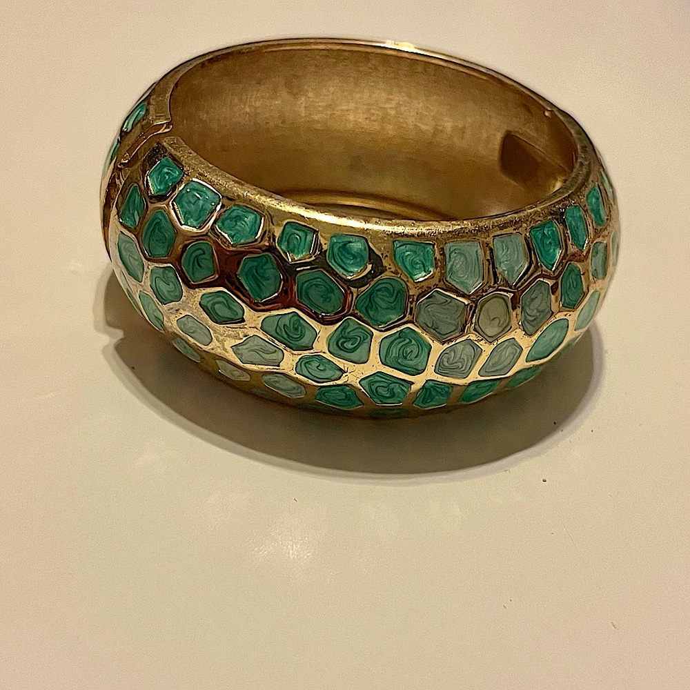Beautiful enamel golden bangle bracelet